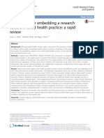 Frameworks For Embedding A Research Culture in Allied Health Practice: A Rapid Review