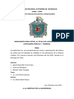 Universidad Nacional Autónoma de Nicaragua Unan - Leòn Facultad de Ciencias Económicas y Empresariales