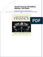 Entrepreneurial Finance 5th Edition Adelman Test Bank Instant Download All Chapter