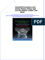 Environmental Economics and Management Theory Policy and Applications 6th Edition Callan Test Bank Instant Download All Chapter