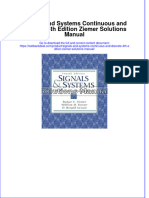 Signals and Systems Continuous and Discrete 4th Edition Ziemer Solutions Manual Instant Download All Chapter