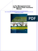 Statistics For Management and Economics 9th Edition Keller Solutions Manual Instant Download All Chapter