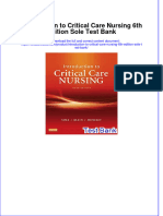 Introduction To Critical Care Nursing 6th Edition Sole Test Bank Instant Download All Chapter