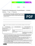 Proposta de Acompanhamento Da Aprendizagem - Avaliação História - 7º Ano - 2º Bimestre