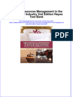 Human Resources Management in The Hospitality Industry 2nd Edition Hayes Test Bank Instant Download All Chapter