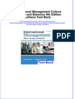 International Management Culture Strategy and Behavior 9th Edition Luthans Test Bank Instant Download All Chapter