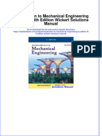 Introduction To Mechanical Engineering SI Edition 4th Edition Wickert Solutions Manual Instant Download All Chapter