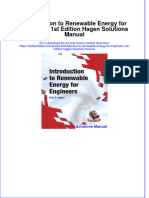 Introduction To Renewable Energy For Engineers 1st Edition Hagen Solutions Manual Instant Download All Chapter