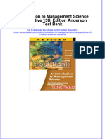 Introduction To Management Science Quantitative 13th Edition Anderson Test Bank Instant Download All Chapter