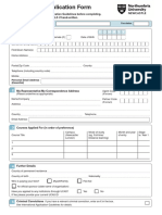 Northumbria University Pathway College International Application Form