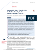 Cardiogenic Shock Classi Fication To Predict Mortality in The Cardiac Intensive Care Unit