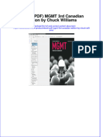 Ebook Download (Ebook PDF) MGMT 3rd Canadian Edition by Chuck Williams All Chapter