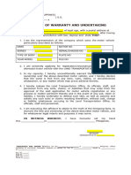 Affidavit of Warranty and Spa Blank