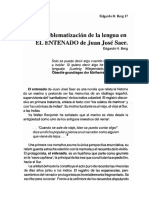 La Problematización de La Lengua en EL ENTENADO de Juan José Saero