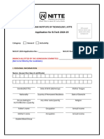 Nitte BTech 2024-25 Application