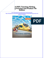 Ebook Download (Original PDF) Teaching Writing Balancing Process and Product 7th Edition All Chapter