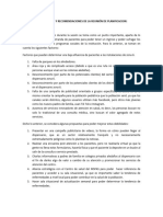 Conclusiones y Recomendaciones de La Reunión de Planificacion