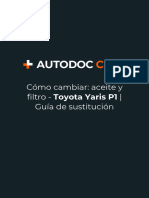 Cómo Cambiar - Aceite y Filtro - Toyota Yaris P1 - Guía de Sustitución