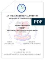 Project - Internship Report Format