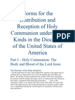 Norms For The Distribution and Reception of Holy Communion Under Both Kinds in The Dioceses of The United States of America