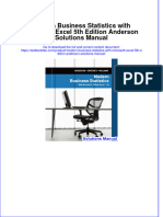 Full Download Modern Business Statistics With Microsoft Excel 5th Edition Anderson Solutions Manual All Chapter 2024 PDF