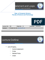 PL1 Lecture 5 Conditional Statement and Loops