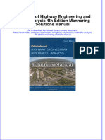 Principles of Highway Engineering and Traffic Analysis 4th Edition Mannering Solutions Manual All Chapters