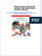 Problem Solving Cases in Microsoft Access and Excel 15th Edition Monk Solutions Manual All Chapters