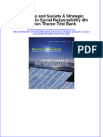 Business and Society A Strategic Approach To Social Responsibility 4th Edition Thorne Test Bank All Chapters