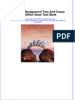 Strategic Management Text and Cases 9th Edition Dess Test Bank All Chapters