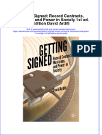 Getting Signed: Record Contracts, Musicians, and Power in Society 1st Ed. Edition David Arditi Full Chapter Instant Download