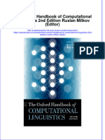 The Oxford Handbook of Computational Linguistics 2nd Edition Ruslan Mitkov (Editor) Full Chapter Instant Download