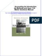 (Download PDF) Managerial Accounting An Introduction To Concepts Methods and Uses 11th Edition Maher Solutions Manual Full Chapter