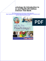 (Download PDF) Health Psychology An Introduction To Behavior and Health 9th Edition Brannon Test Bank Full Chapter