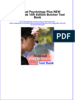 Instant Download PDF Abnormal Psychology Plus NEW MyPsychLab 15th Edition Butcher Test Bank Full Chapter