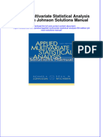 (Download PDF) Applied Multivariate Statistical Analysis 6th Edition Johnson Solutions Manual Full Chapter