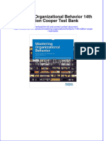 (Download PDF) Mastering Organizational Behavior 14th Edition Cooper Test Bank Full Chapter