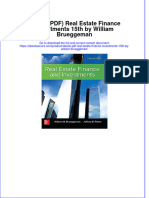 (Ebook PDF) (Ebook PDF) Real Estate Finance Investments 15th by William Brueggeman All Chapter