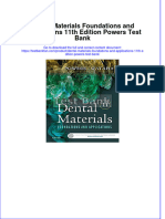 Instant Download PDF Dental Materials Foundations and Applications 11th Edition Powers Test Bank Full Chapter