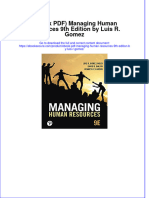 (Ebook PDF) (Ebook PDF) Managing Human Resources 9th Edition by Luis R. Gomez All Chapter