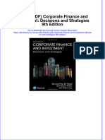 Full Download PDF of (Ebook PDF) Corporate Finance and Investment: Decisions and Strategies 9th Edition All Chapter