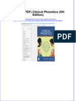 Full Download PDF of (Original PDF) Clinical Phonetics (5th Edition) All Chapter