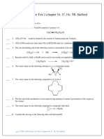 CHEM 2425. Review For Test 2 - Chapter 16 - 17 - 18-. TR. Stafford