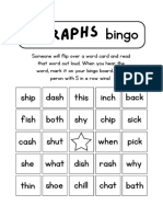 Black White Simple Digraphs Bingo Worksheet