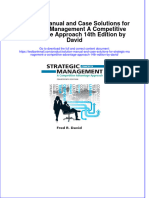 Full Download PDF of Solution Manual and Case Solutions For Strategic Management A Competitive Advantage Approach 14th Edition by David All Chapter