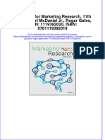 Test Bank For Marketing Research, 11Th Edition, Carl Mcdaniel JR., Roger Gates, Isbn: 1119392020, Isbn: 9781119392019