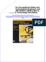 Test Bank For Occupational Safety and Health For Technologists Engineers and Managers (9th Edition) (What's New in Trades & Technology) 9th Edition