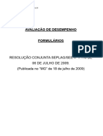 Documentos - Avaliação de Desempenho Resolução Nº 7. 110 - 2009