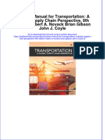 Solution Manual For Transportation: A Global Supply Chain Perspective, 9th Edition Robert A. Novack Brian Gibson John J. Coyle