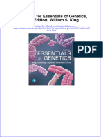 Full Download PDF of Test Bank For Essentials of Genetics, 10th Edition, William S. Klug All Chapter